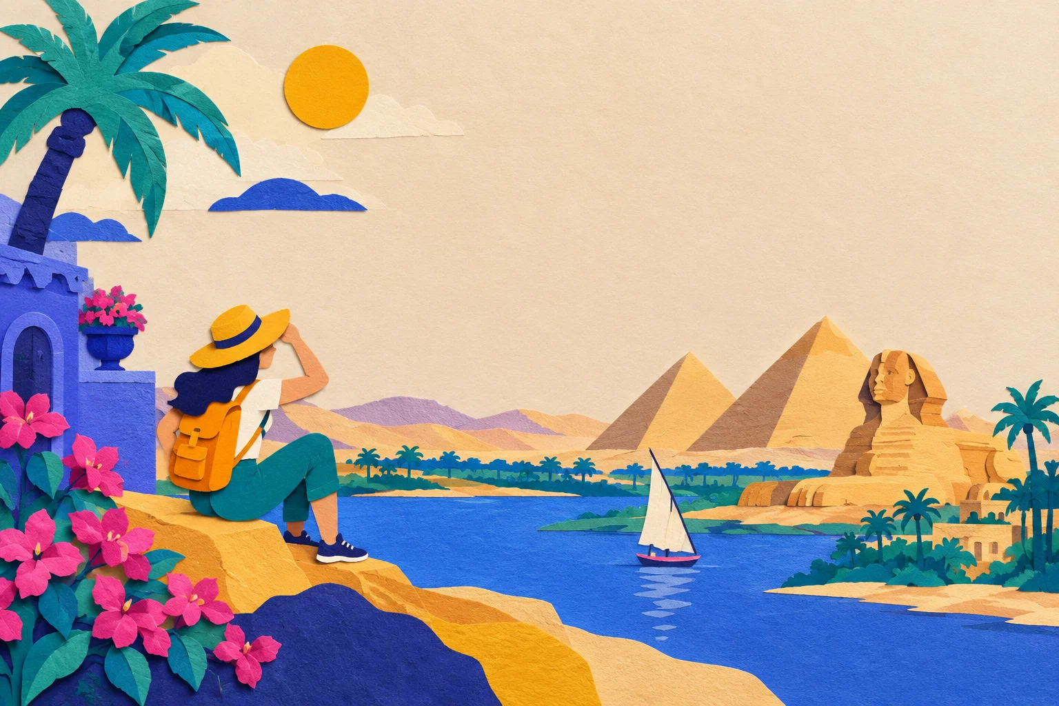 Reisender prüft eine eSIM auf dem Telefon in der Ankunftshalle des Flughafens Sharm El Sheikh, mit offline gespeicherten Transferdaten